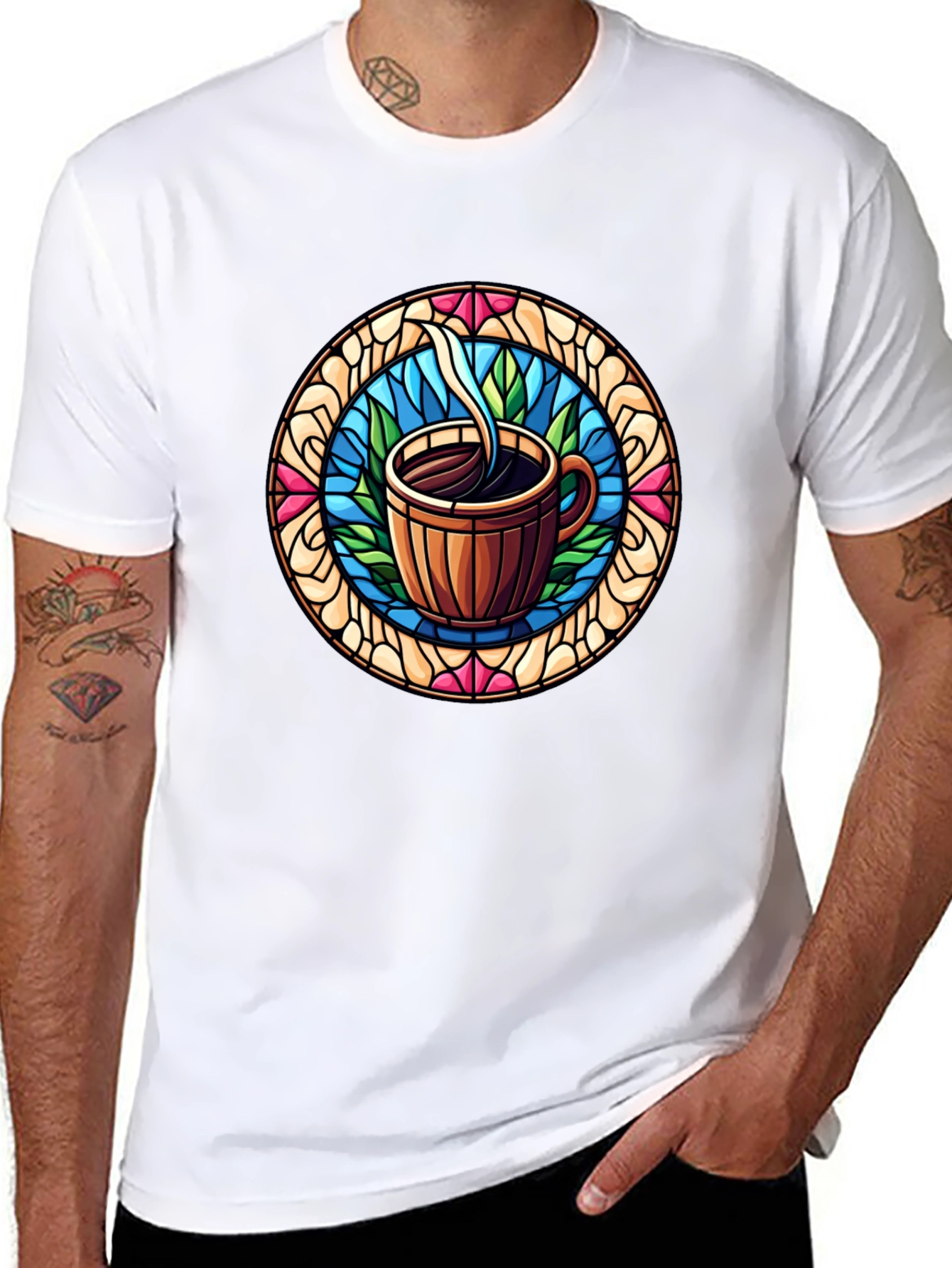 Coffee Stained Glass Style Tee