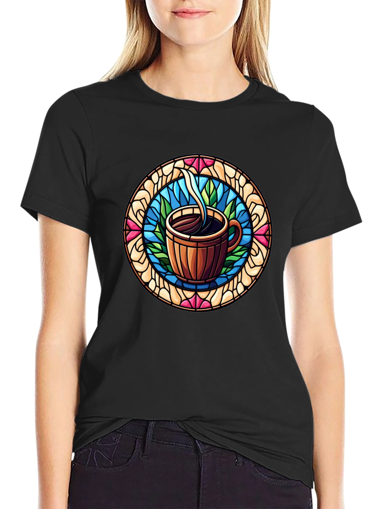Coffee Stained Glass Style Tee