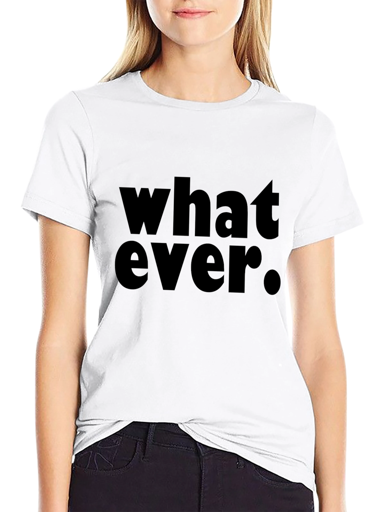 Whatever. Black Graphic T-Shirt - Casual Style