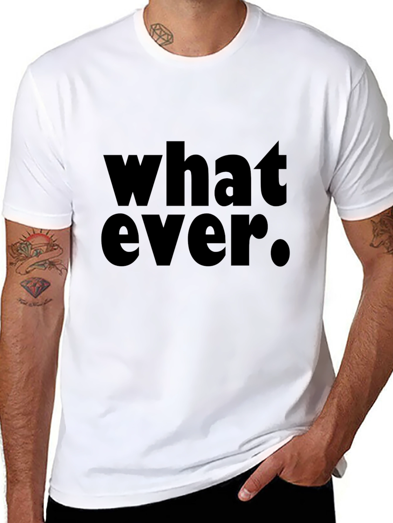 Whatever. Black Graphic T-Shirt - Casual Style