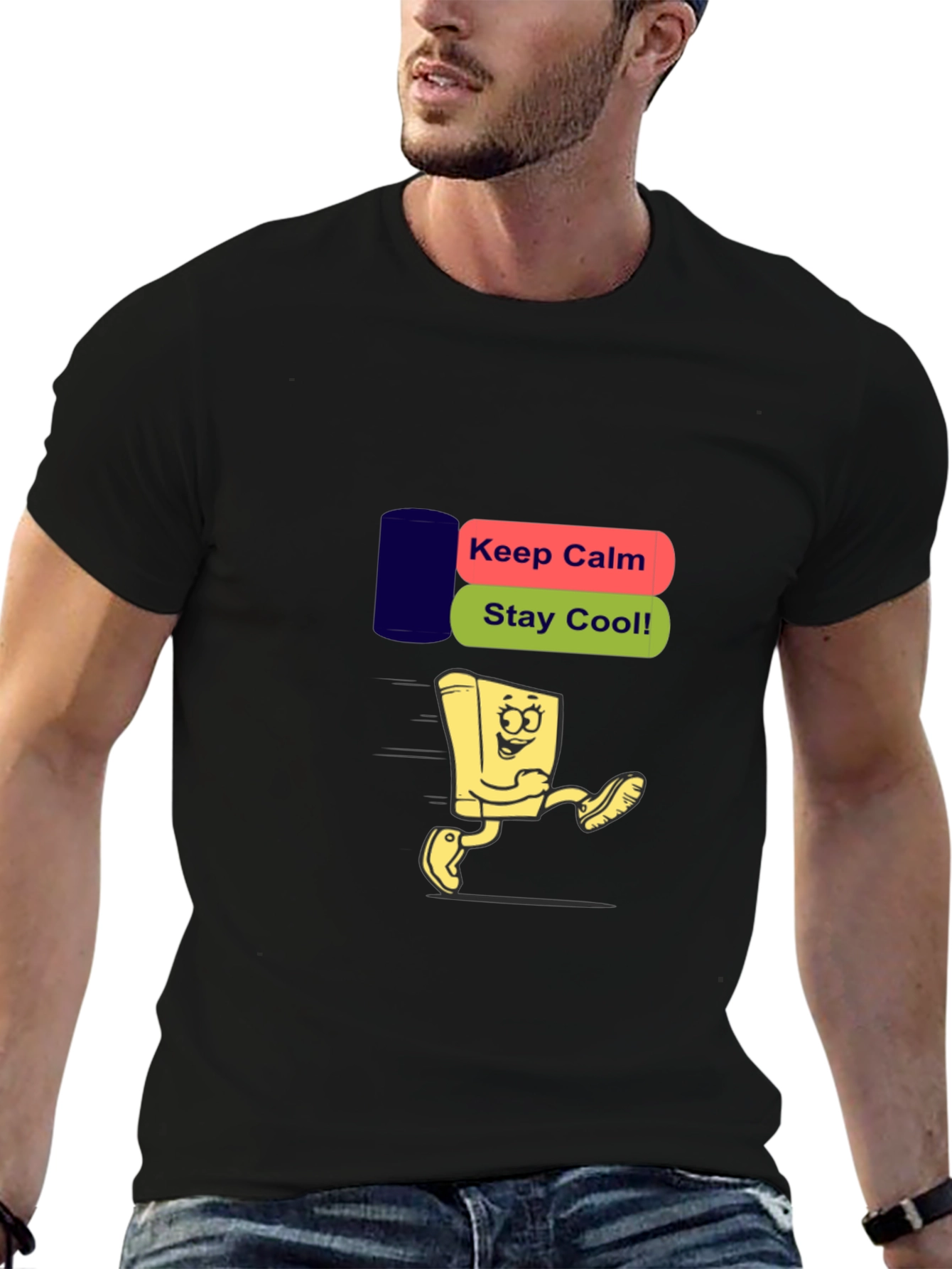 Keep Calm Stay Cool Black T-Shirt
