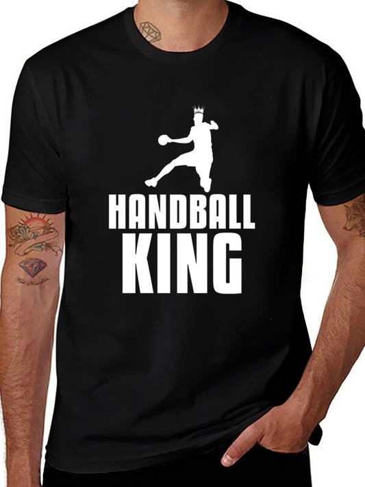 Handball King T-Shirt - Black Graphic Tee for Handball Players