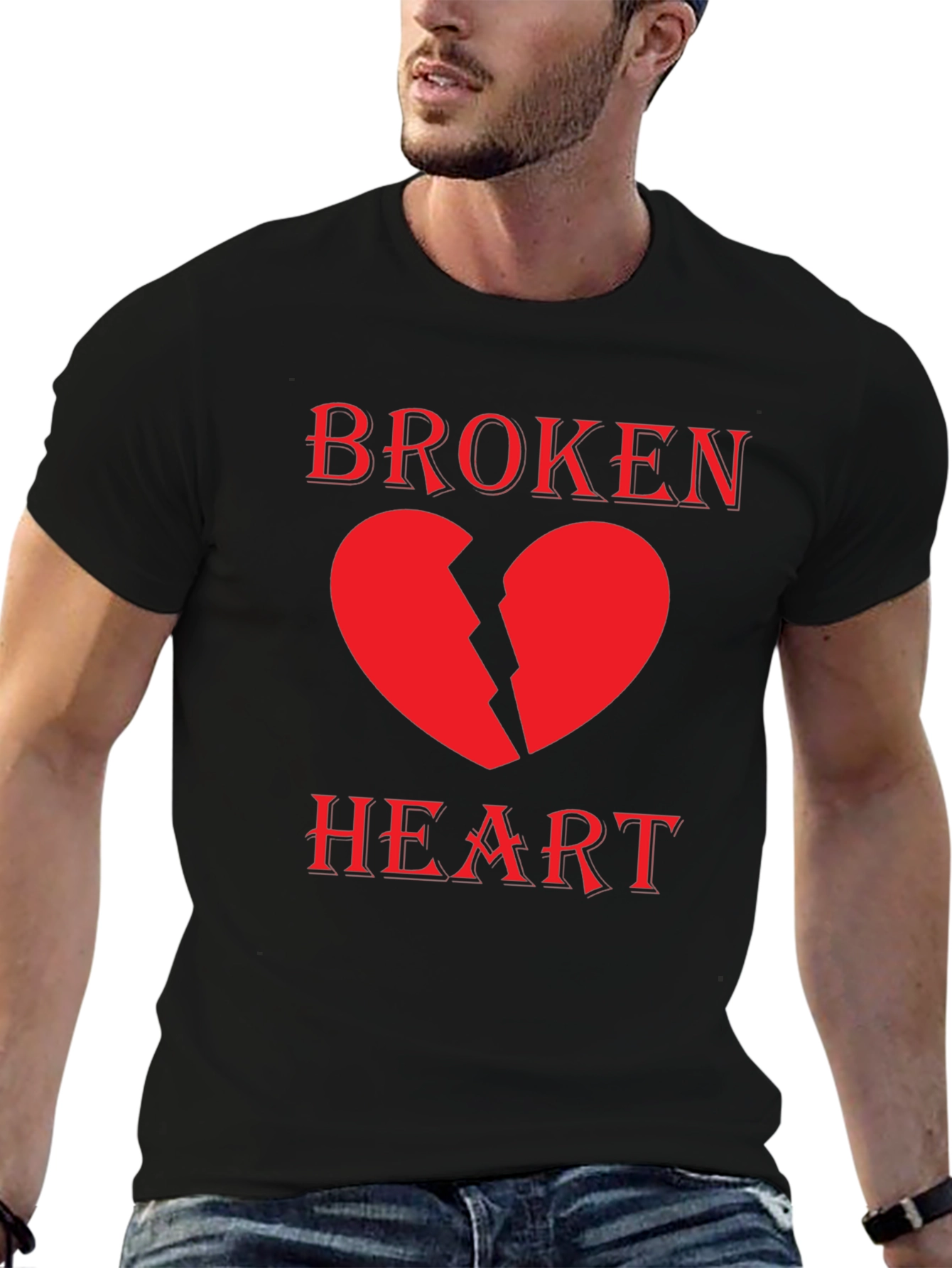 Broken Heart Graphic T-Shirt - Trendy Design