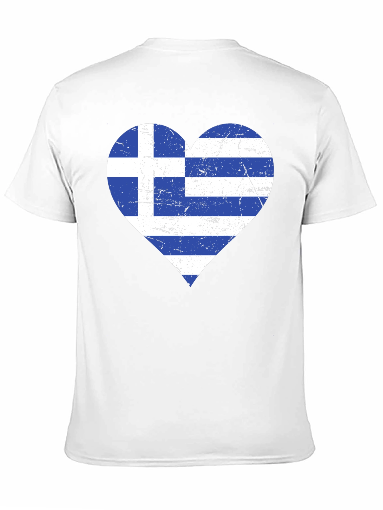 Greece Flag Heart T-Shirt - Black Patriotic Style