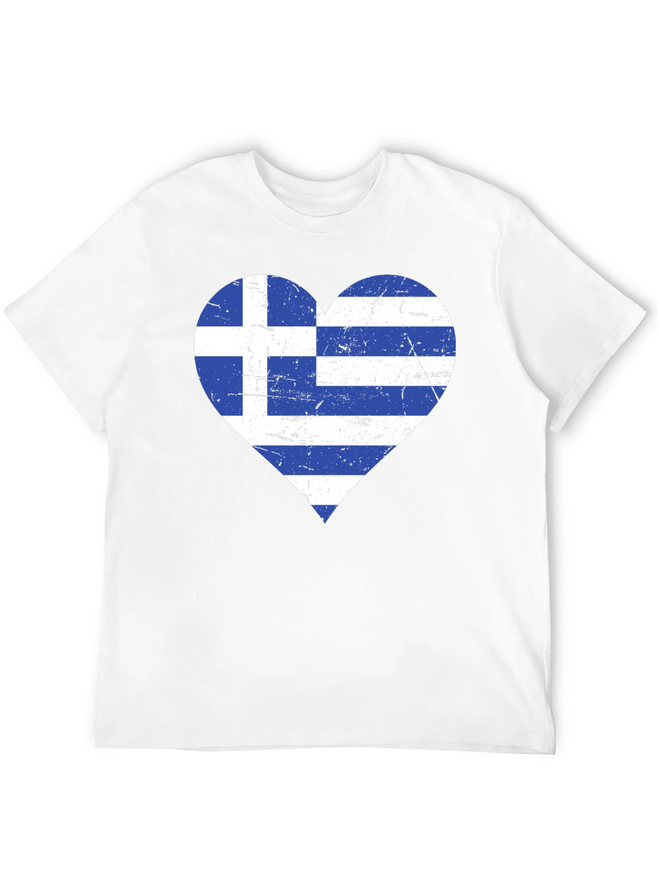 Greece Flag Heart T-Shirt - Black Patriotic Style