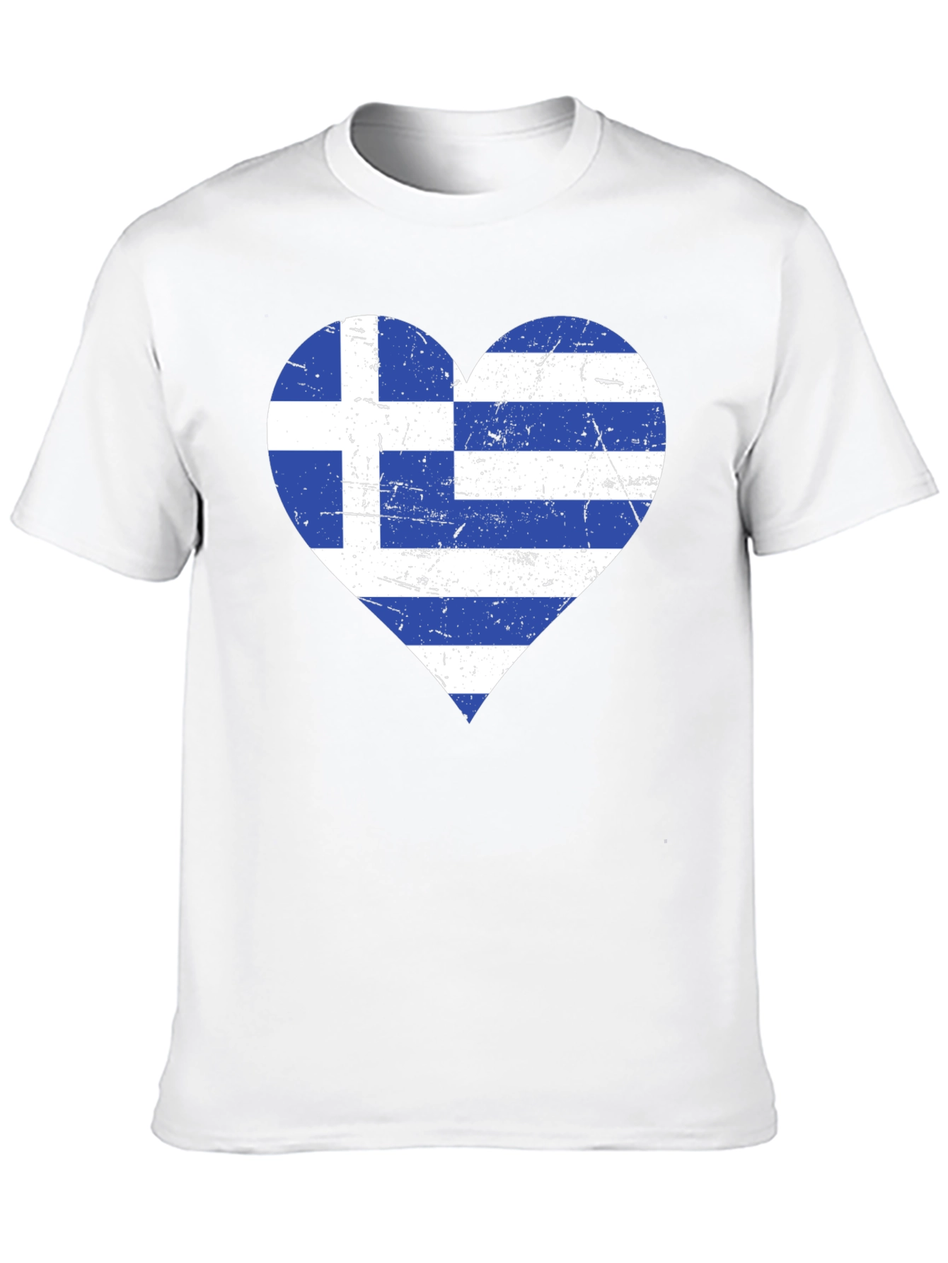 Greece Flag Heart T-Shirt - Black Patriotic Style