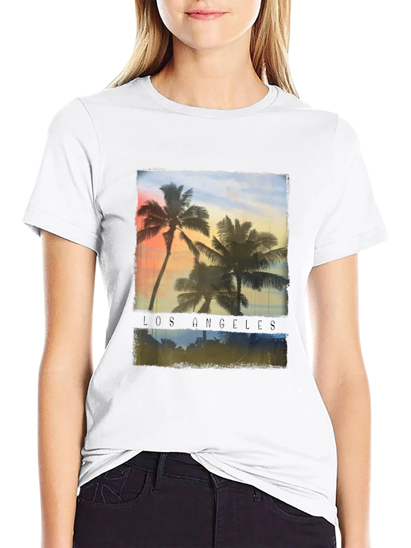 Los Angeles Palm Tee - Tropical Sunset T-Shirt