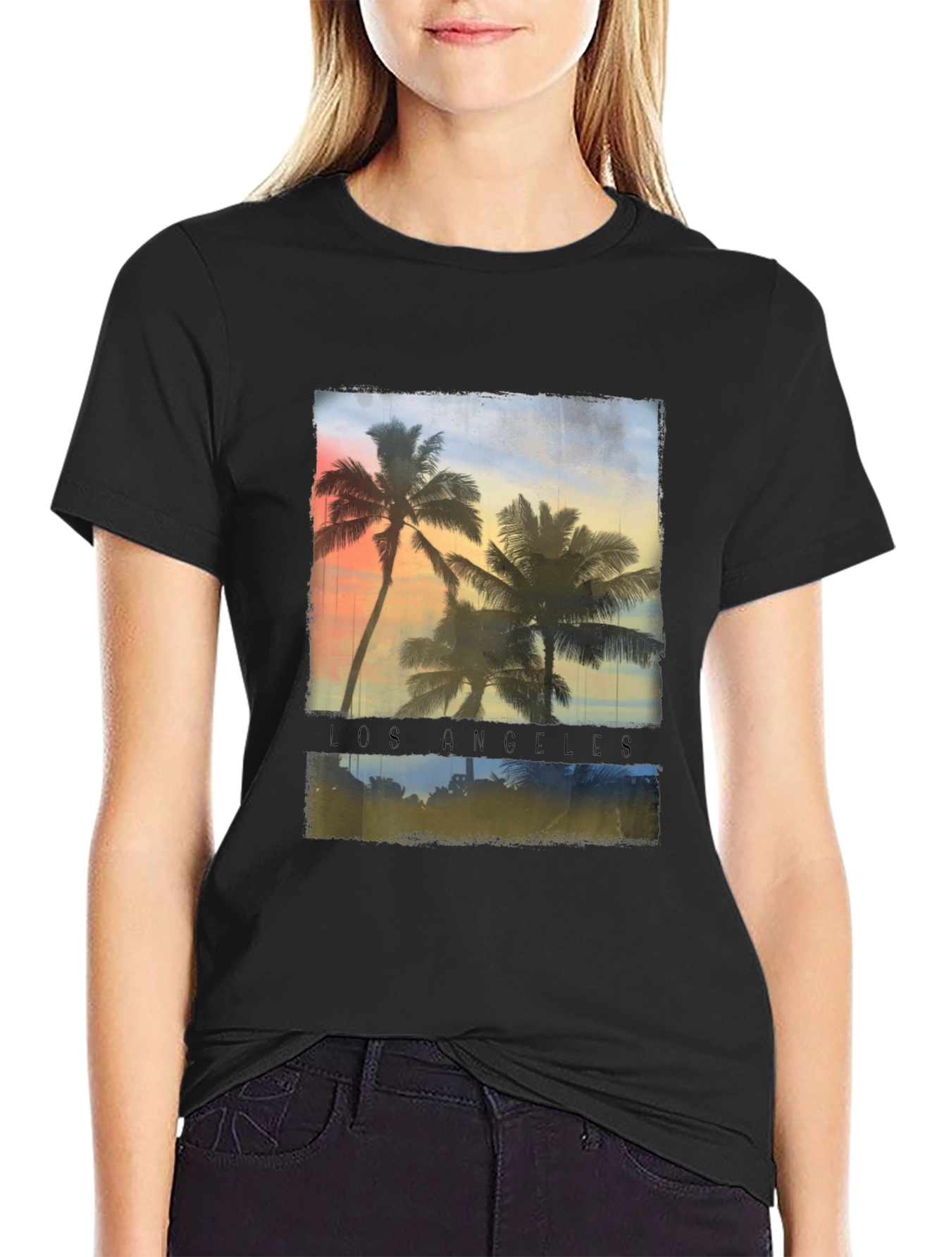 Los Angeles Palm Tee - Tropical Sunset T-Shirt