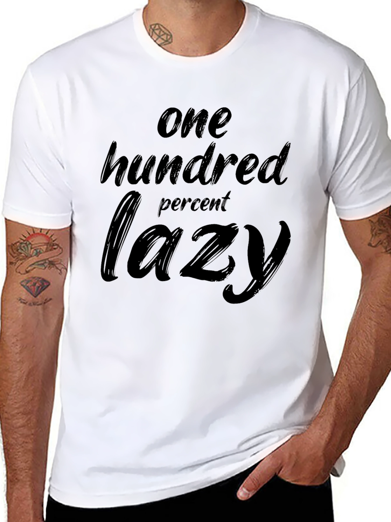 One Hundred Percent Lazy Black T-Shirt