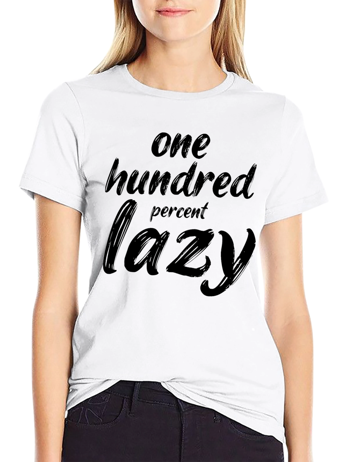 One Hundred Percent Lazy Black T-Shirt