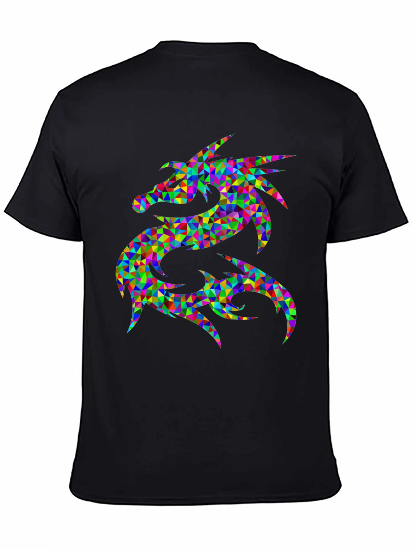 Geometric Dragon Graphic Tee - Bold Statement Shirt