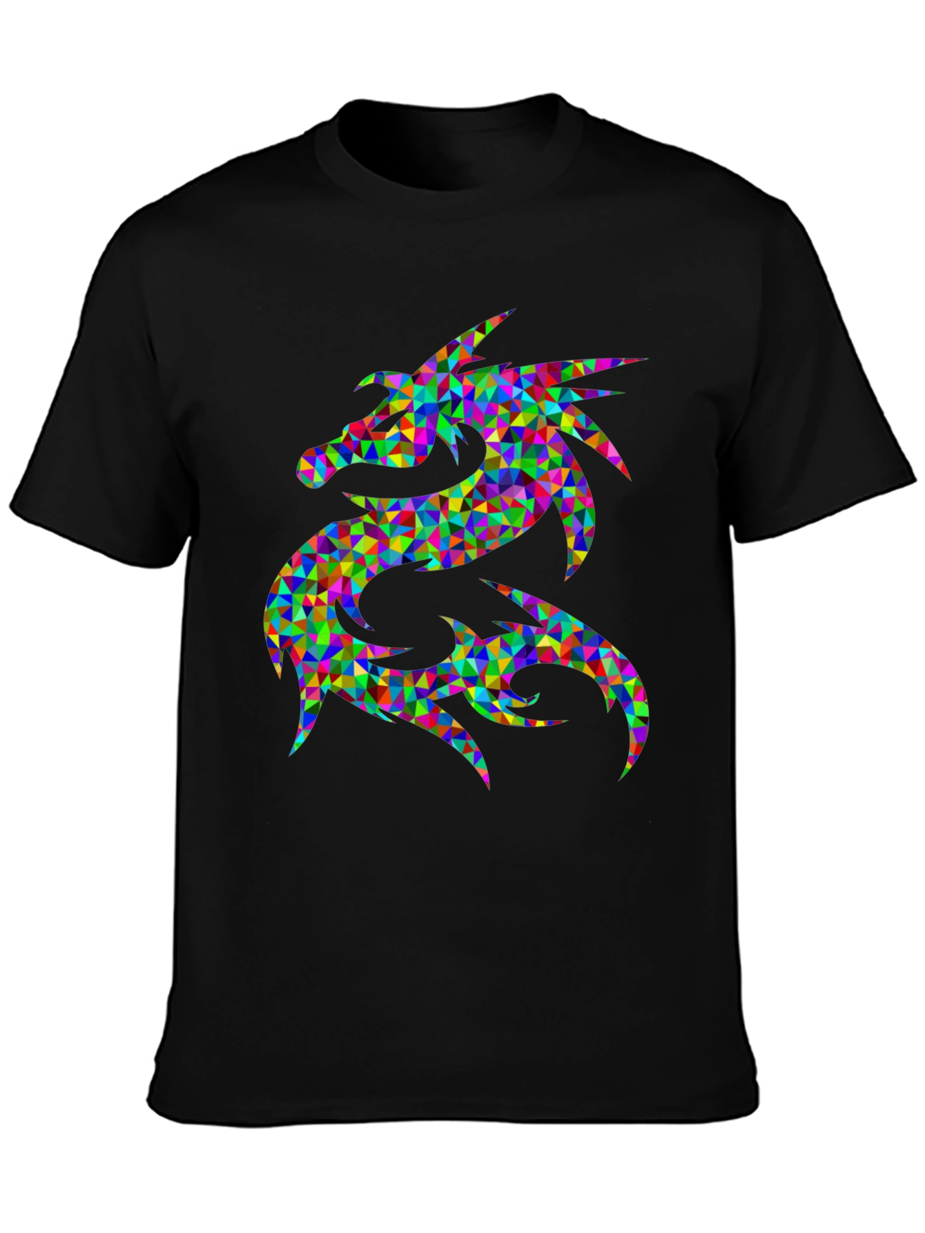 Geometric Dragon Graphic Tee - Bold Statement Shirt