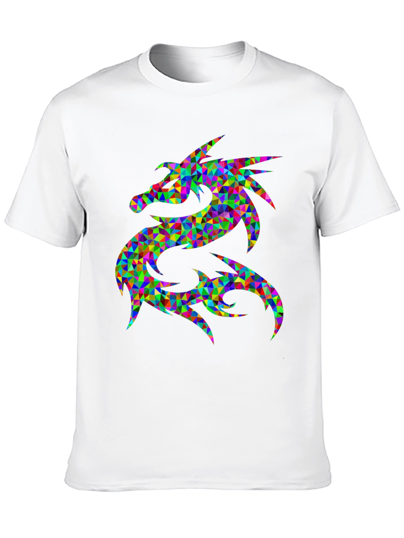 Geometric Dragon Graphic Tee - Bold Statement Shirt