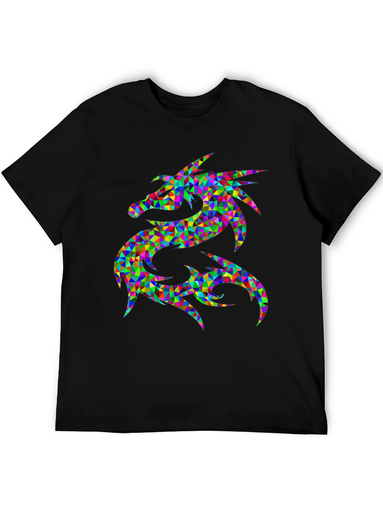 Geometric Dragon Graphic Tee - Bold Statement Shirt
