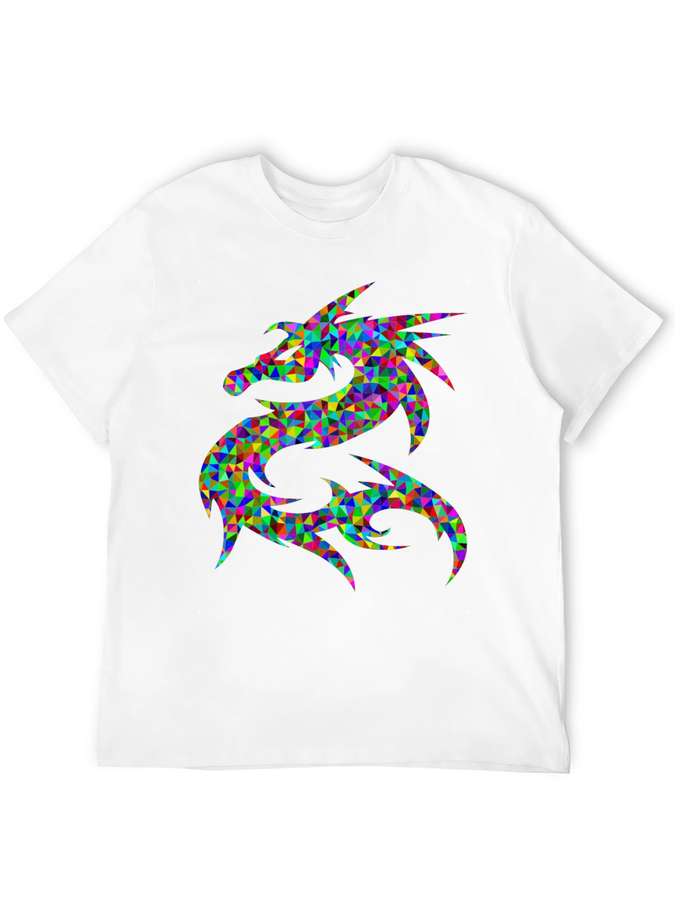 Geometric Dragon Graphic Tee - Bold Statement Shirt