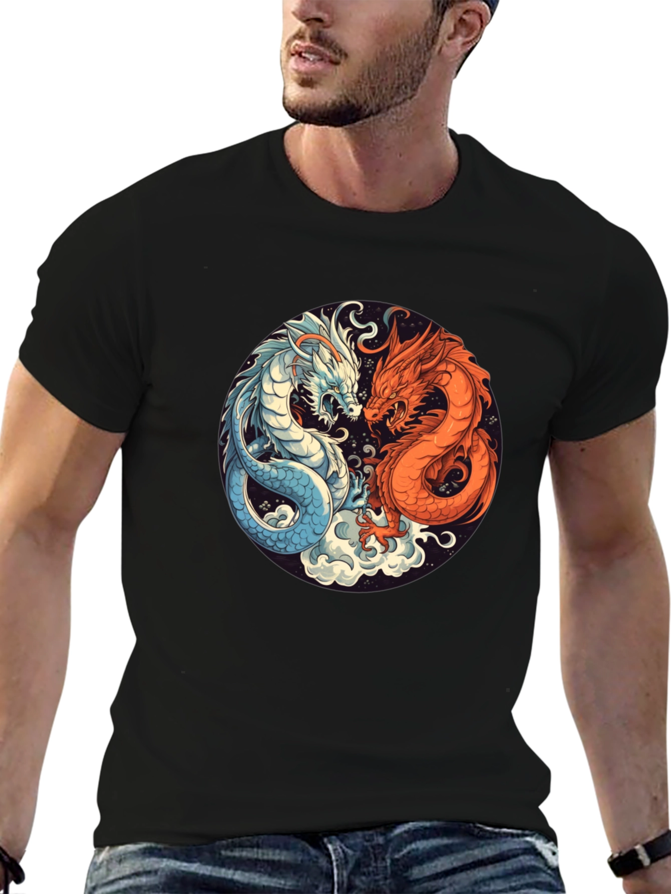 Yin Yang Dragon Graphic Tee