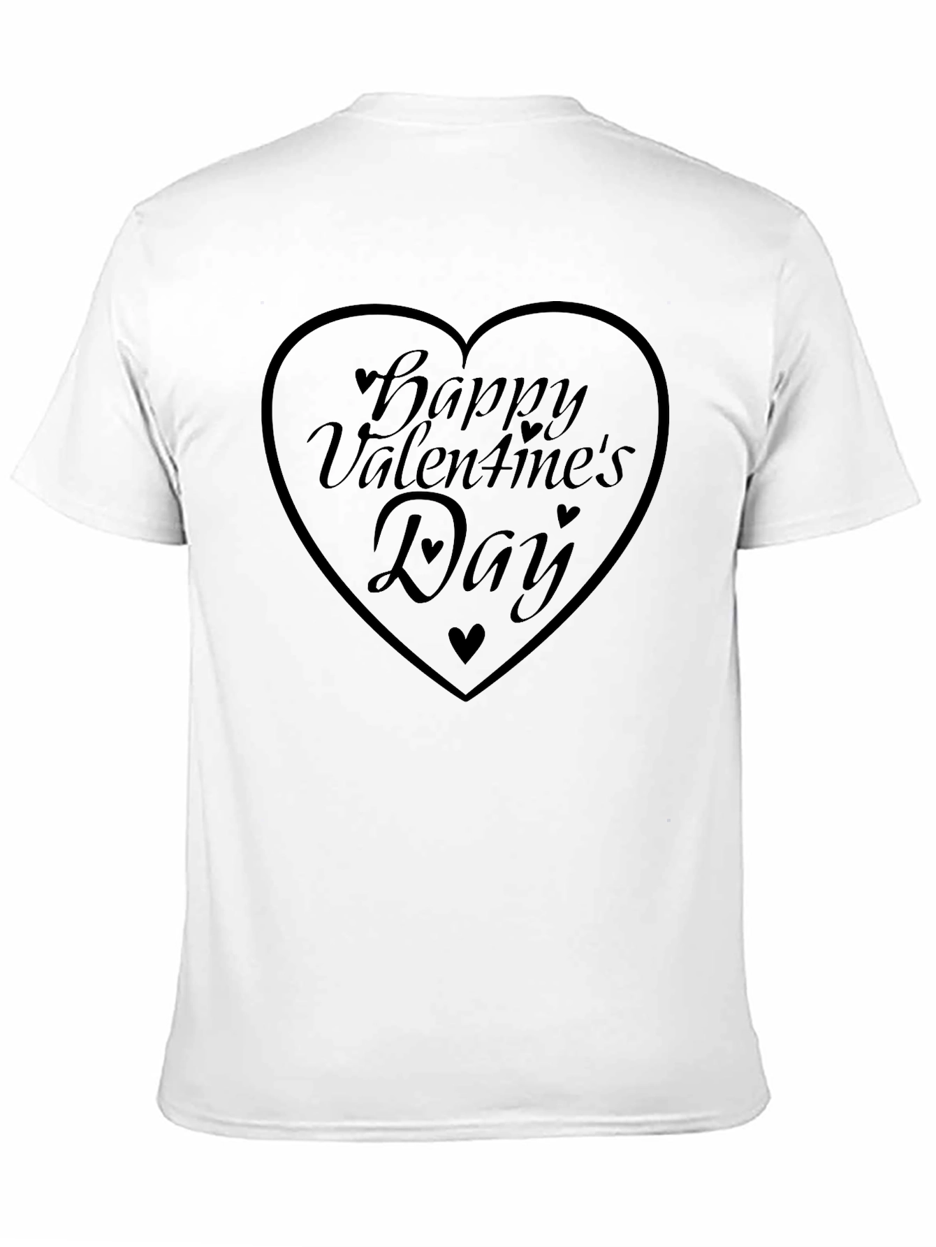 Happy Valentines Day Heart Graphic Tee - Black