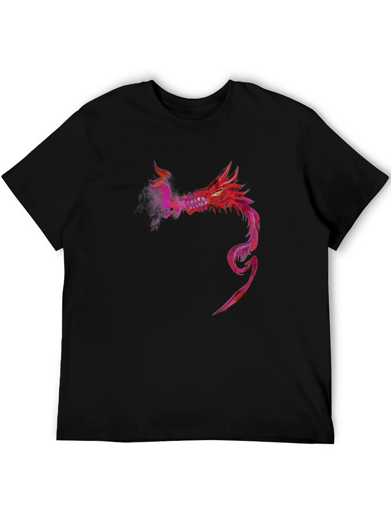 Red Dragon Graphic Tee - Stylish Mens Black T-Shirt