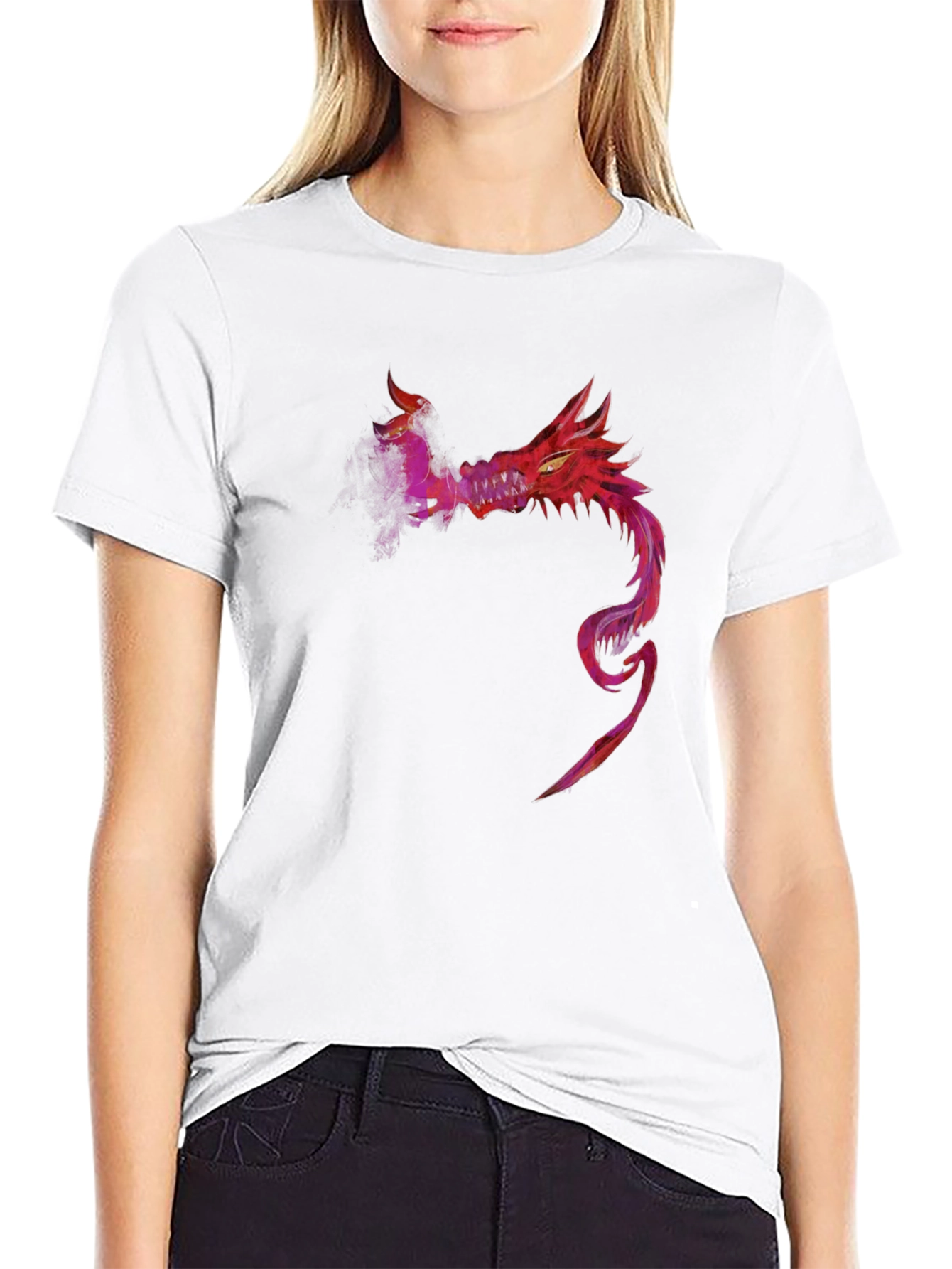 Red Dragon Graphic Tee - Stylish Mens Black T-Shirt