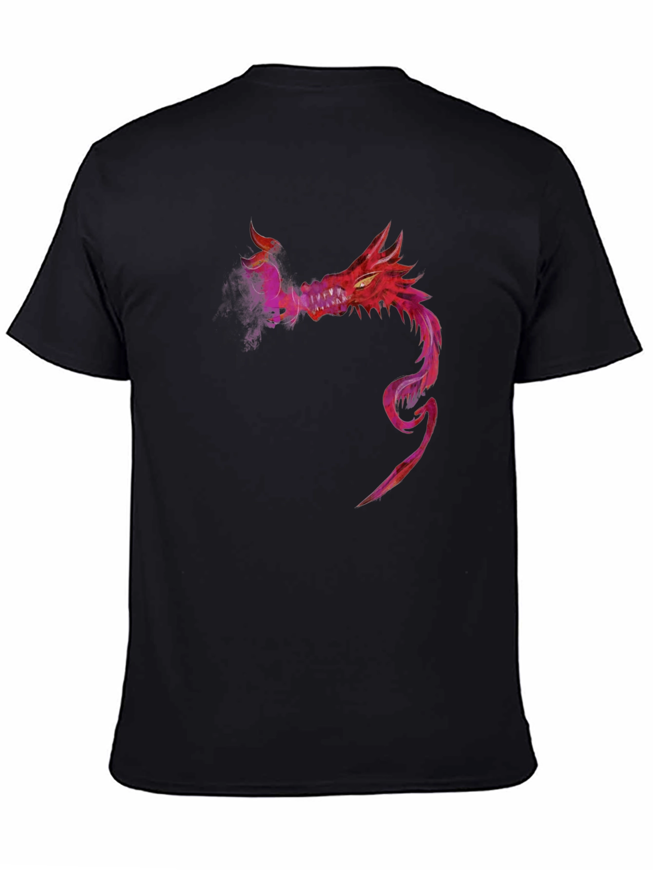 Red Dragon Graphic Tee - Stylish Mens Black T-Shirt