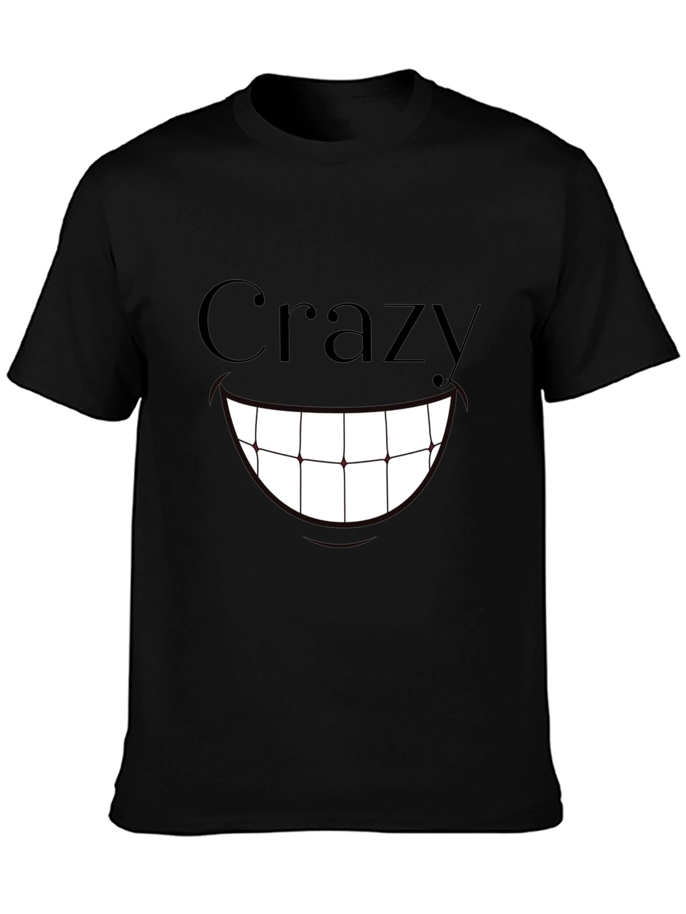 Crazy Smile Graphic Print T-Shirt - Black