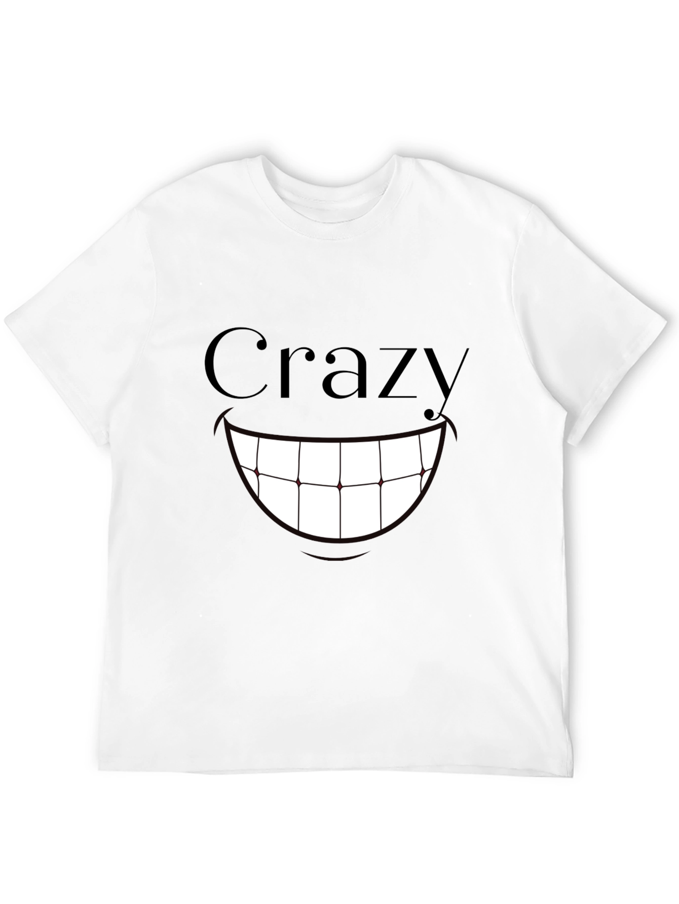 Crazy Smile Graphic Print T-Shirt - Black