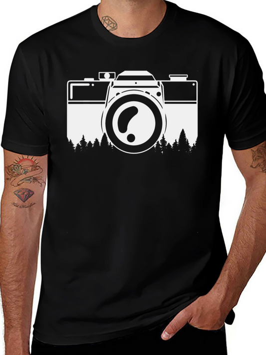 Camera Nature Graphic Tee - Black