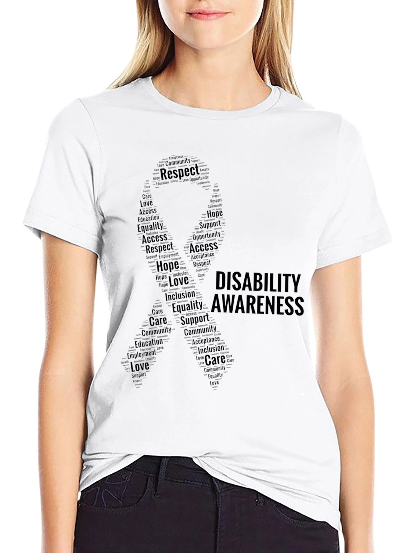Disability Awareness Word Art T-Shirt