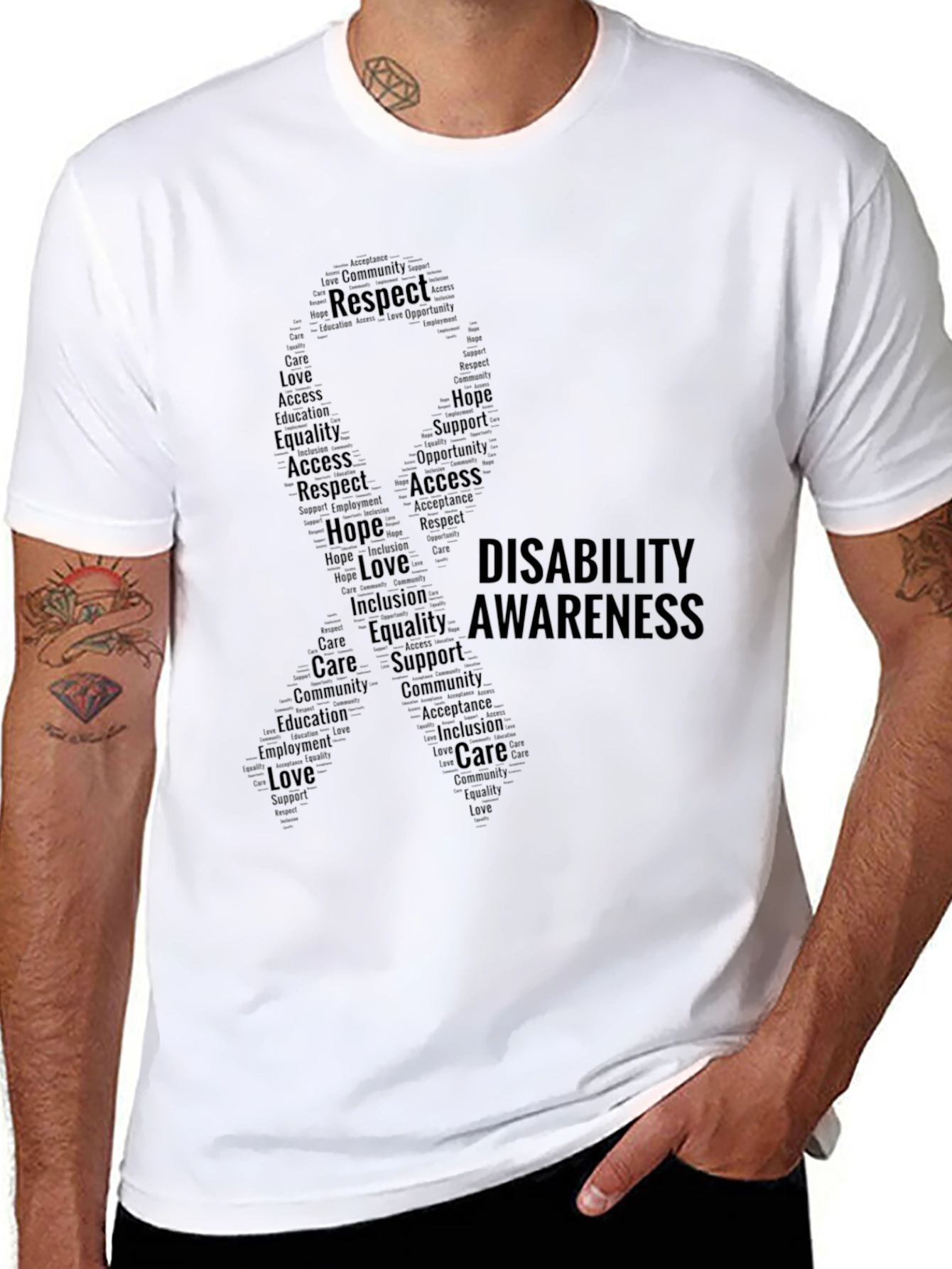 Disability Awareness Word Art T-Shirt