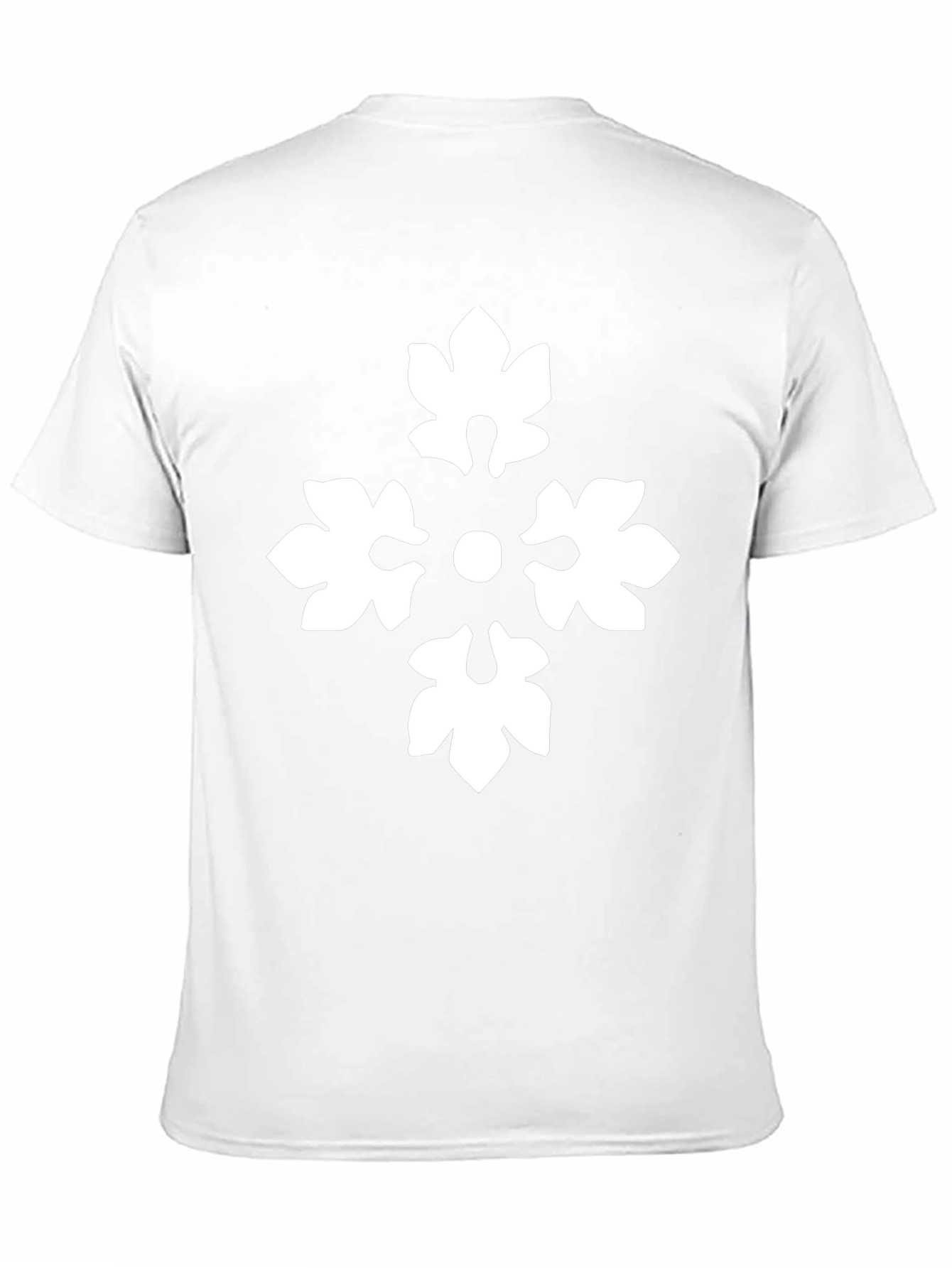 Black T-Shirt with White Floral Cross Design