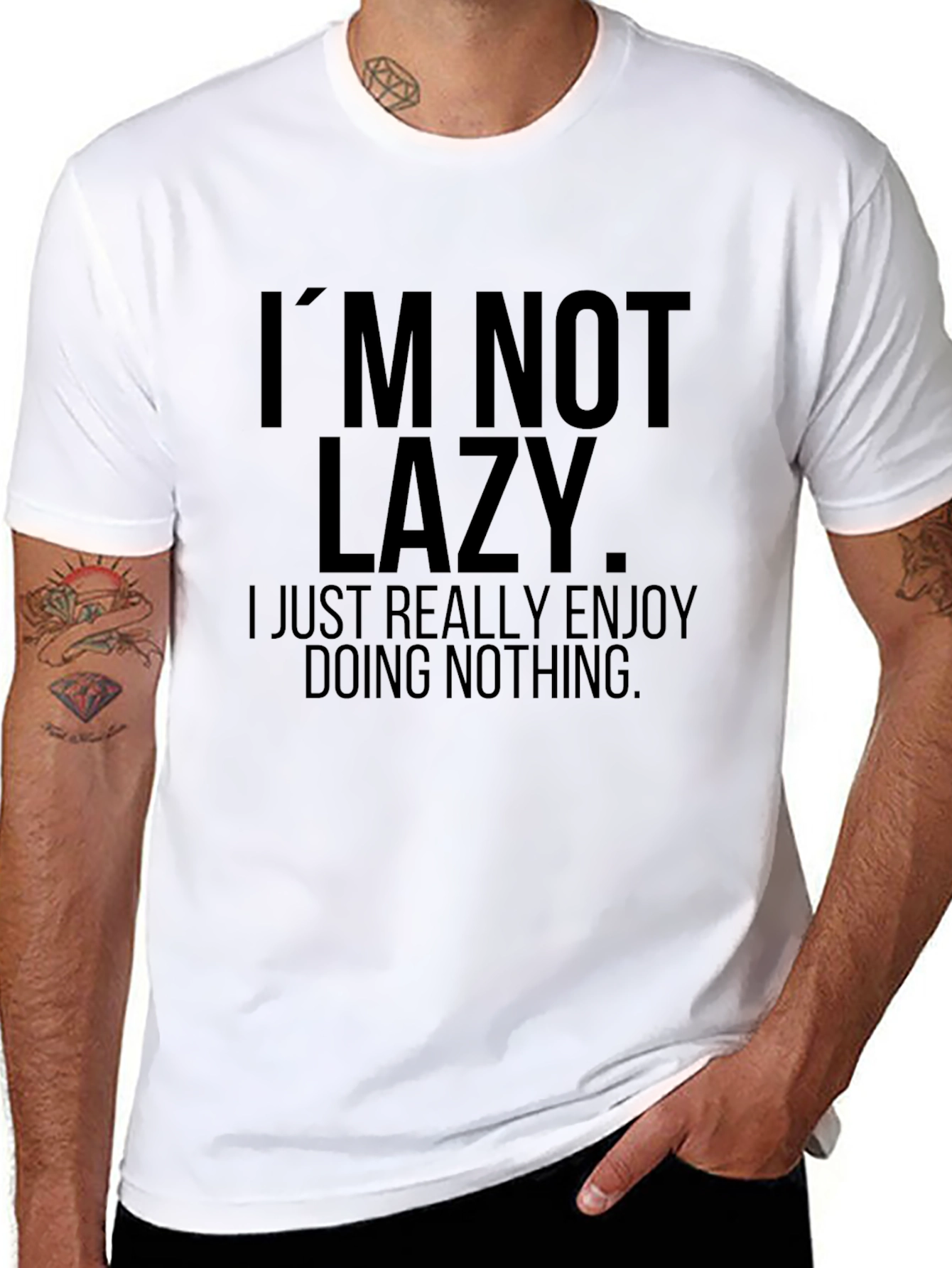 Funny Lazy Graphic Tee - Enjoy Doing Nothing