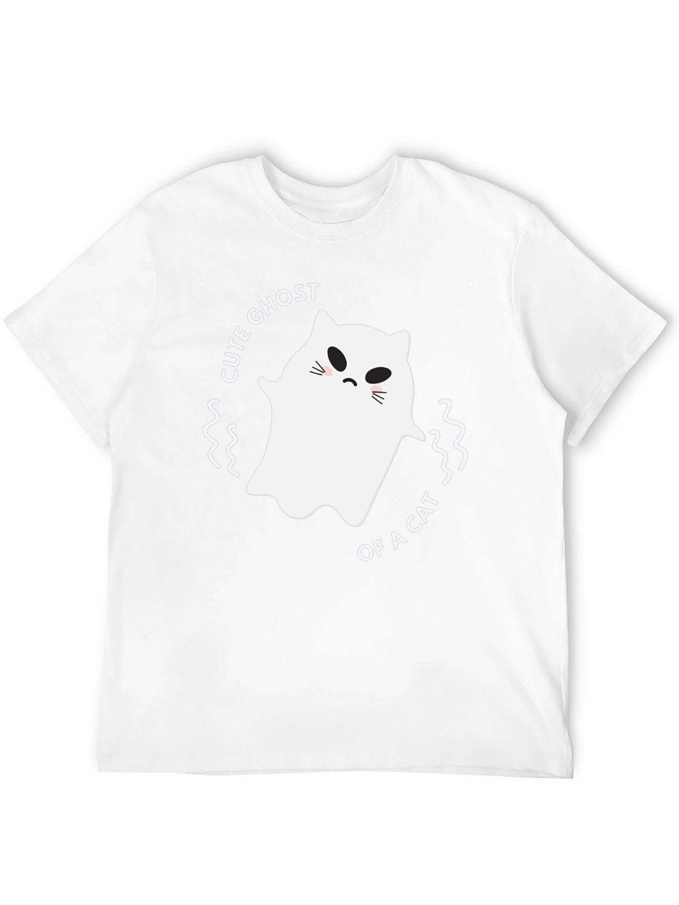 Cute Ghost of a Cat Black T-Shirt