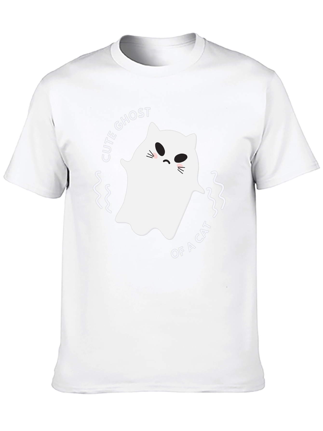 Cute Ghost of a Cat Black T-Shirt
