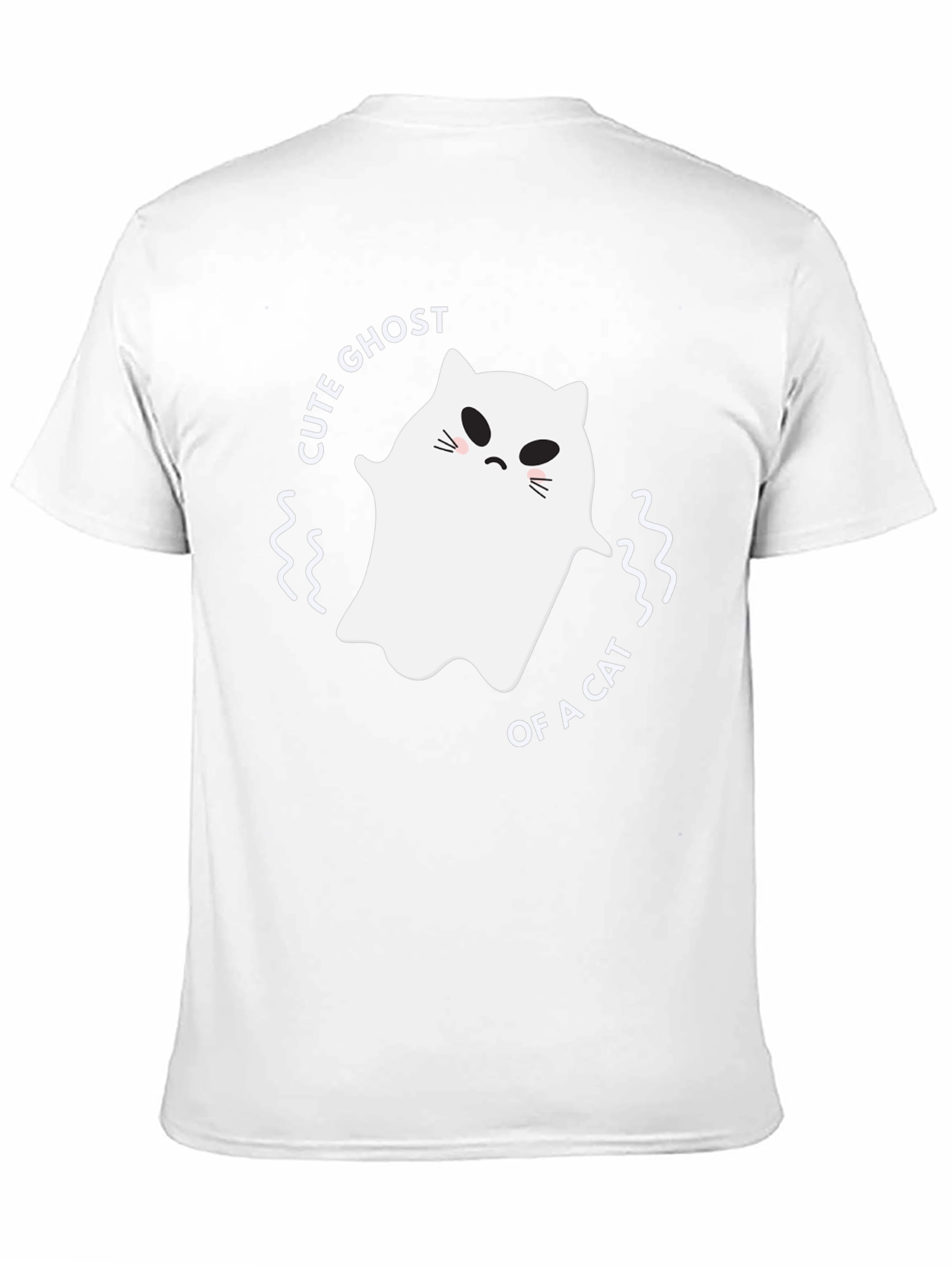 Cute Ghost of a Cat Black T-Shirt