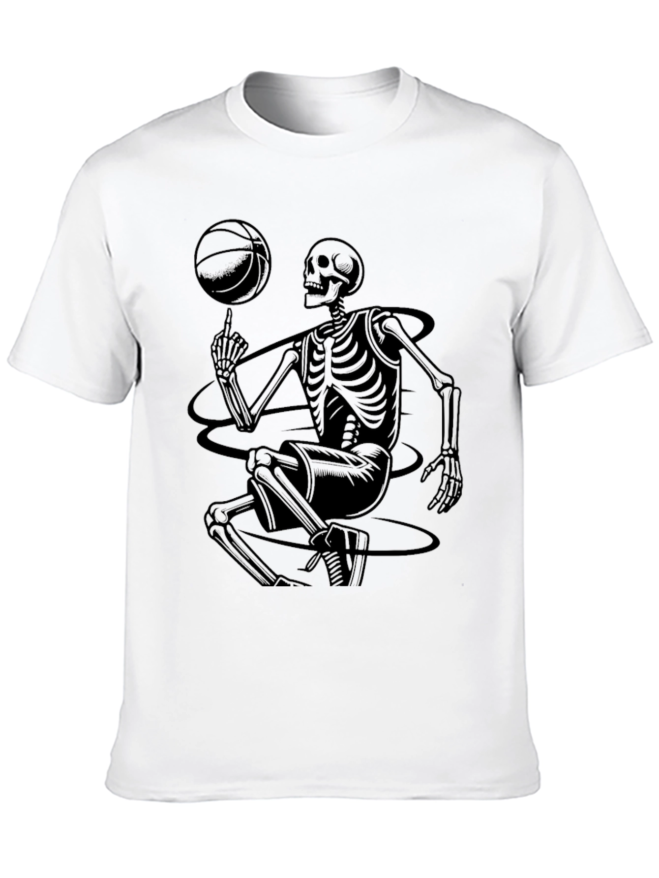 Skeleton Basketball Graphic T-Shirt - Black