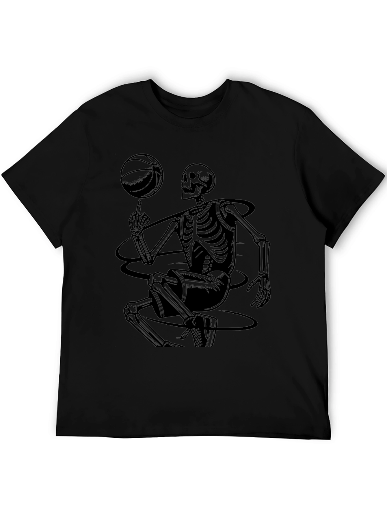 Skeleton Basketball Graphic T-Shirt - Black