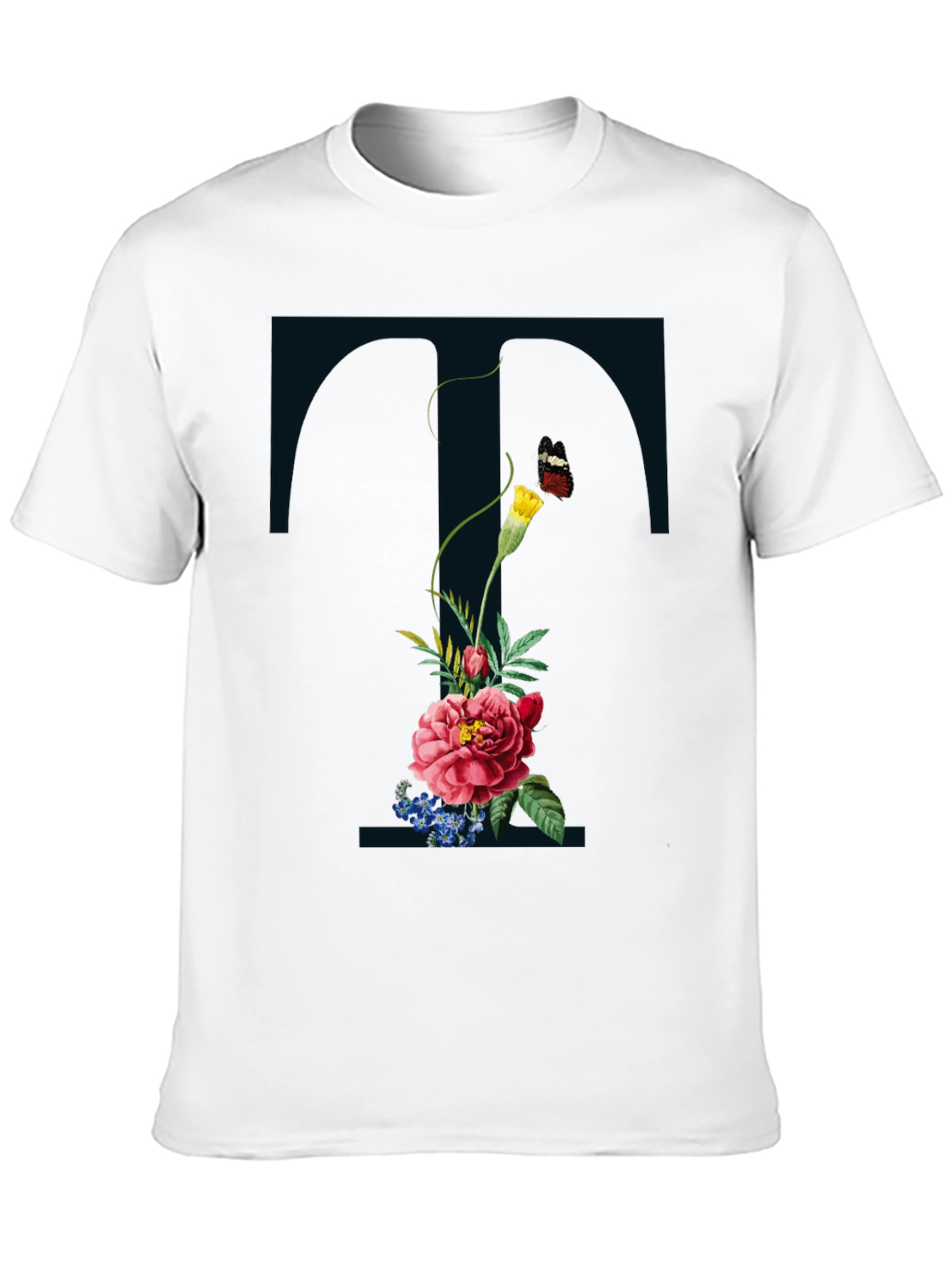 Floral T Graphic Tee - Unique Designer T-Shirt