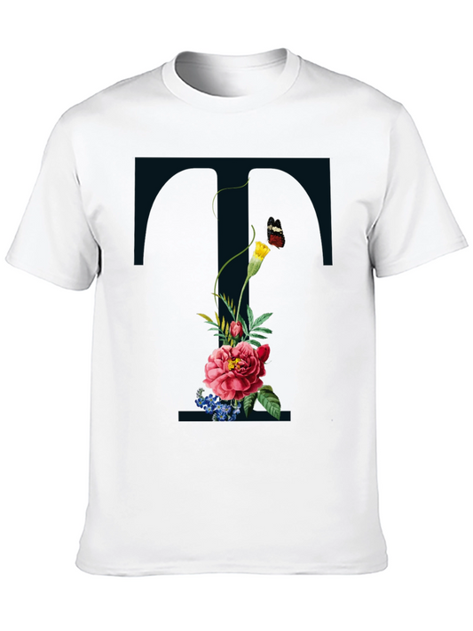 Floral T Graphic Tee - Unique Designer T-Shirt