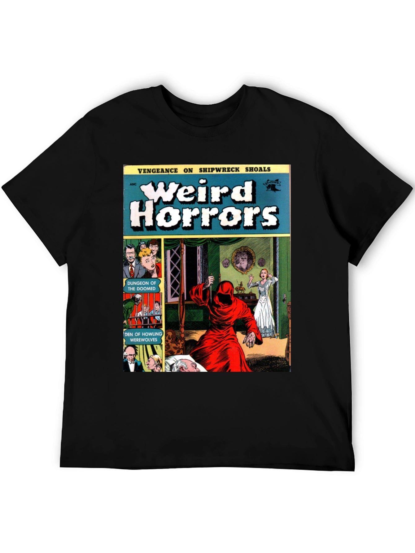 Weird Horrors Comic Book Cover Graphic T-Shirt