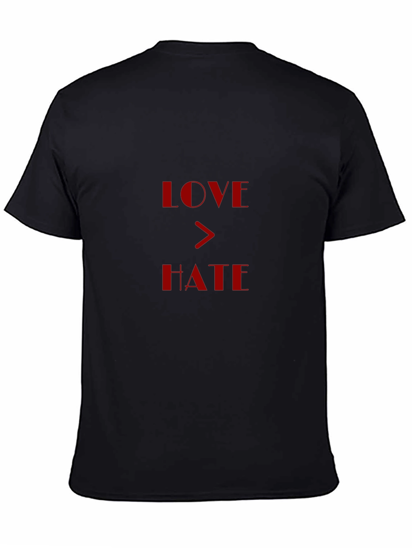 Love > Hate Graphic Print Black T-Shirt