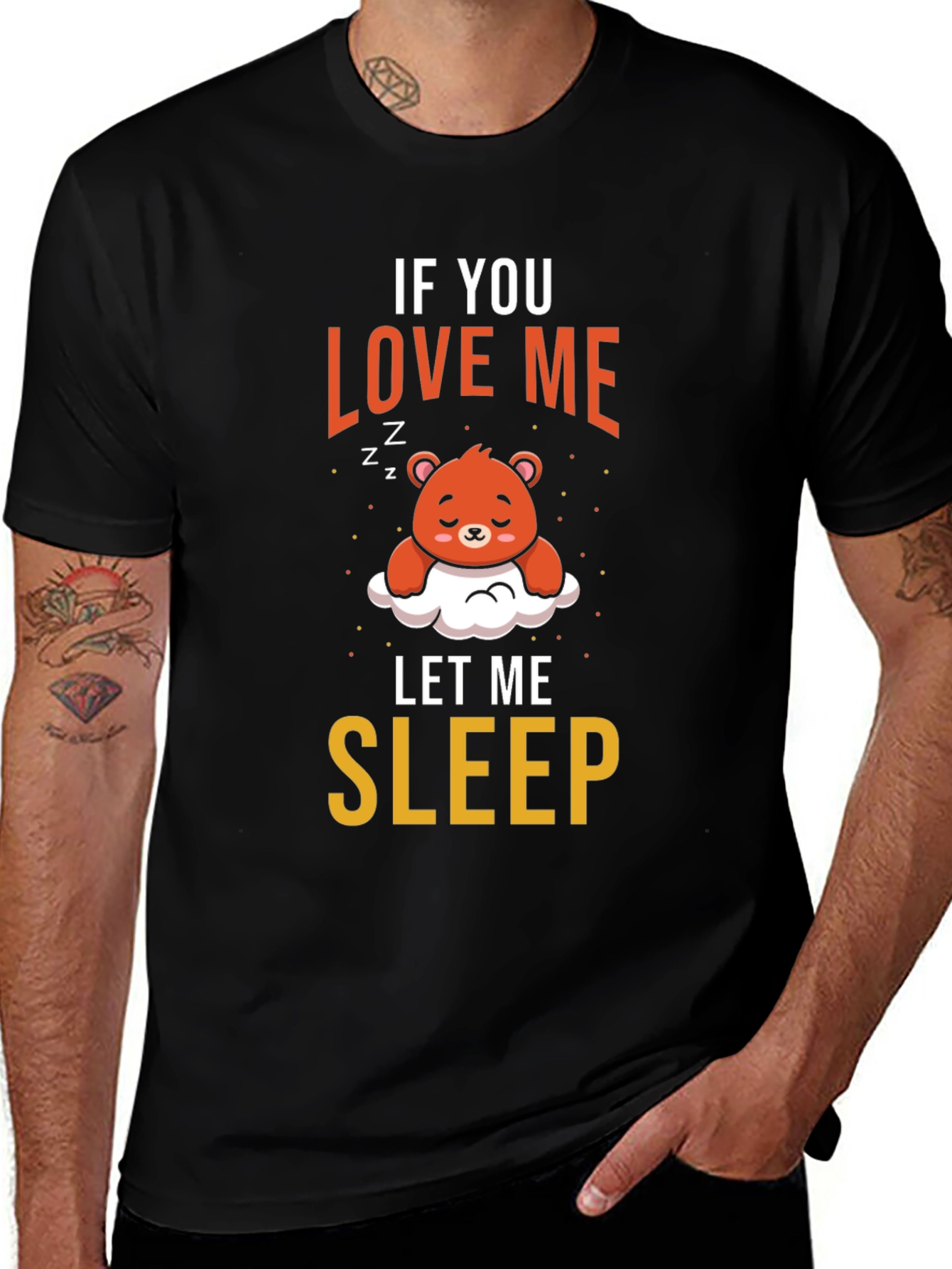 Cute Sleepy Bear Graphic Tee