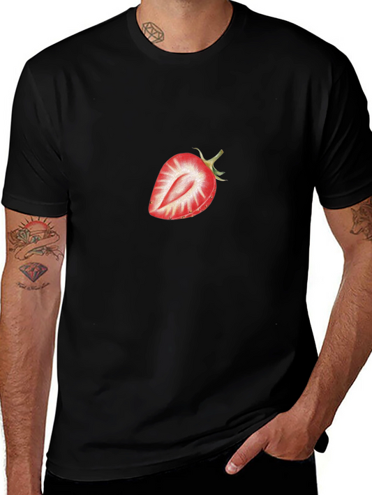 Strawberry Graphic Black T-Shirt