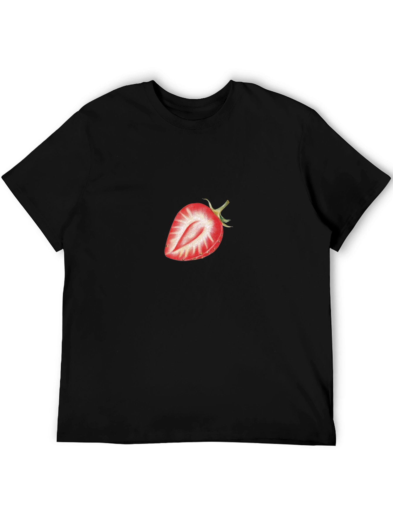 Strawberry Graphic Black T-Shirt