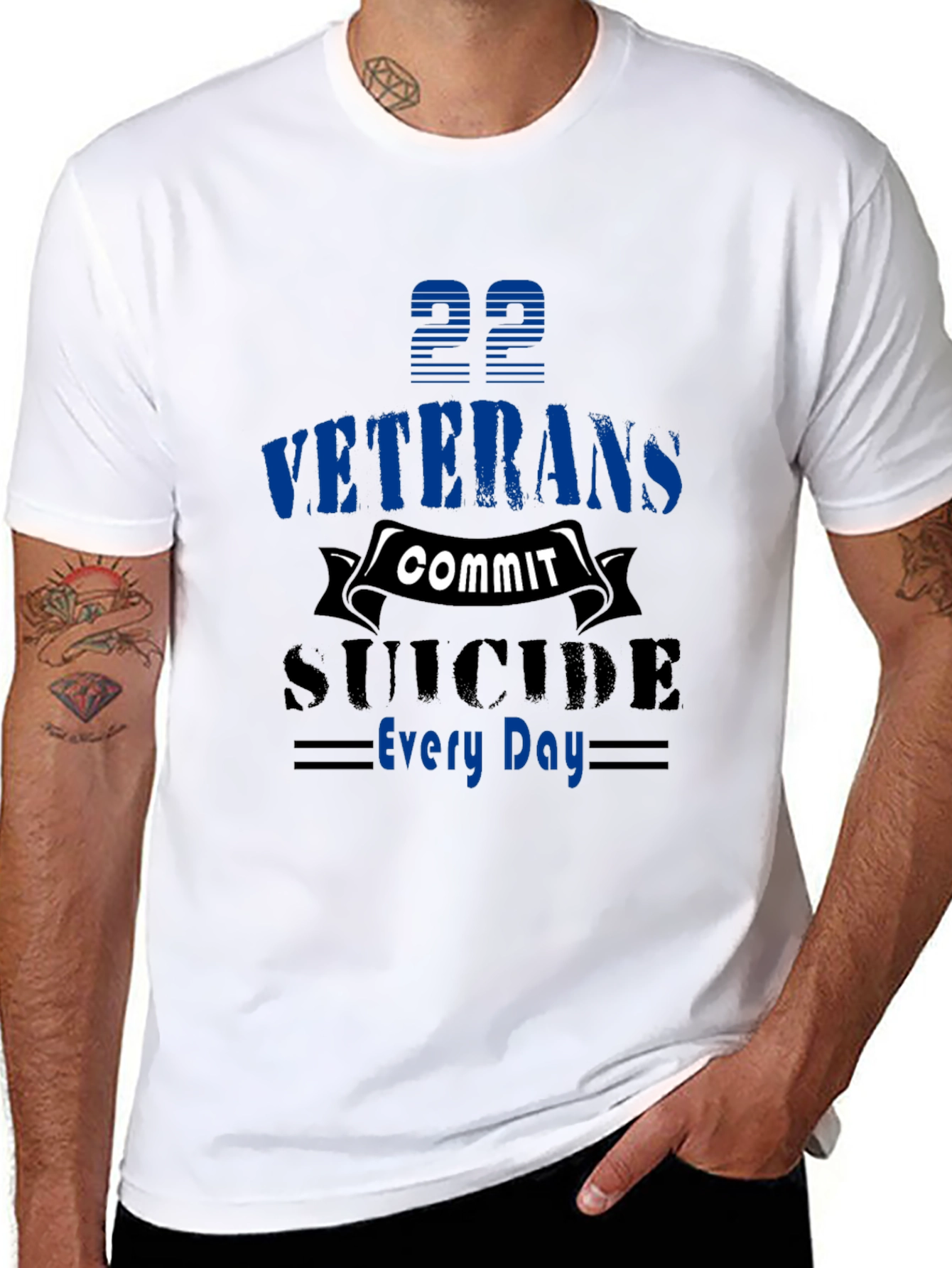 Veterans Suicide Awareness Black T-Shirt