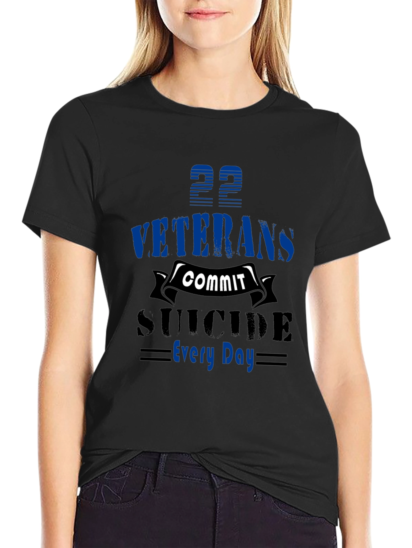 Veterans Suicide Awareness Black T-Shirt