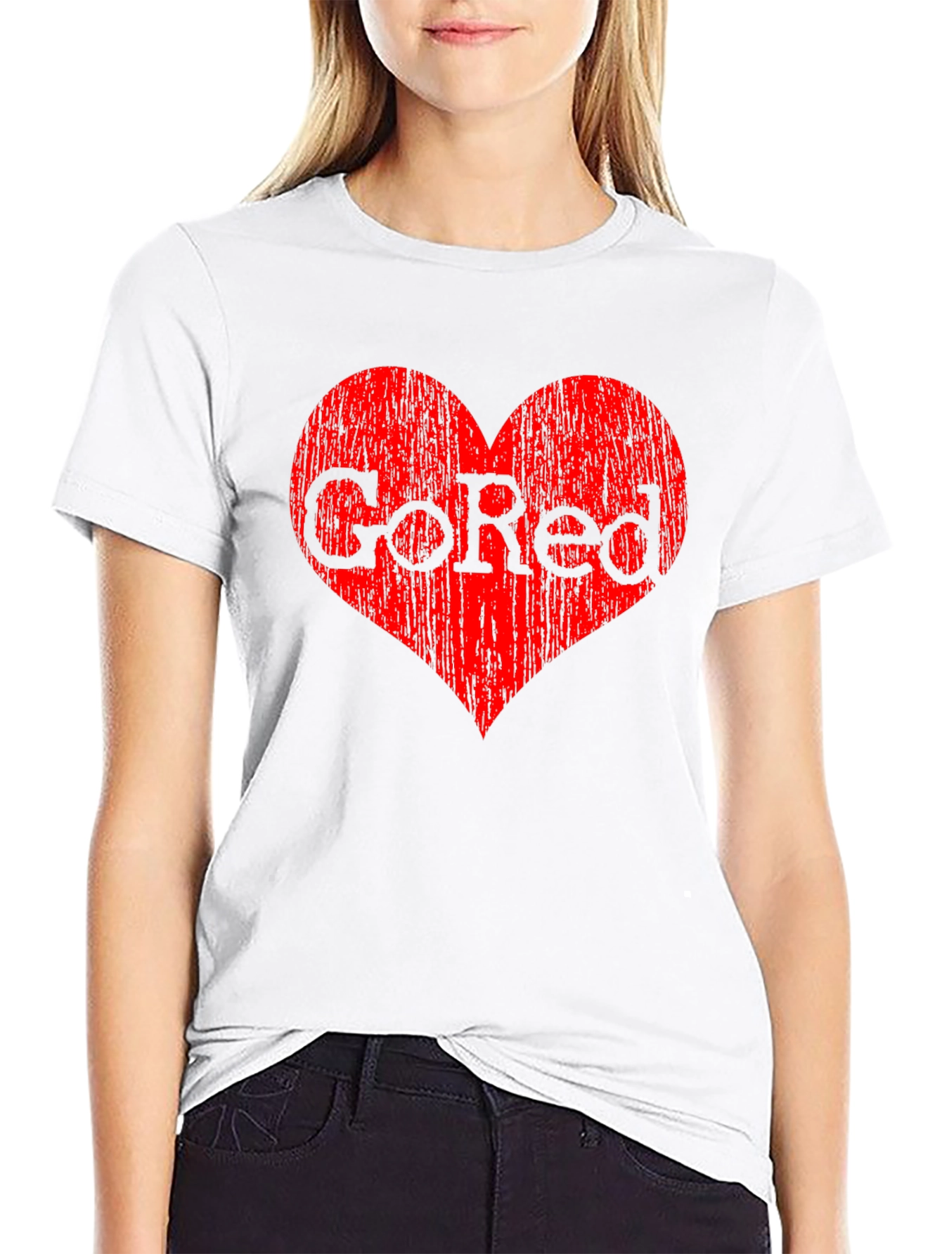 Go Red Heart Graphic Tee - Black