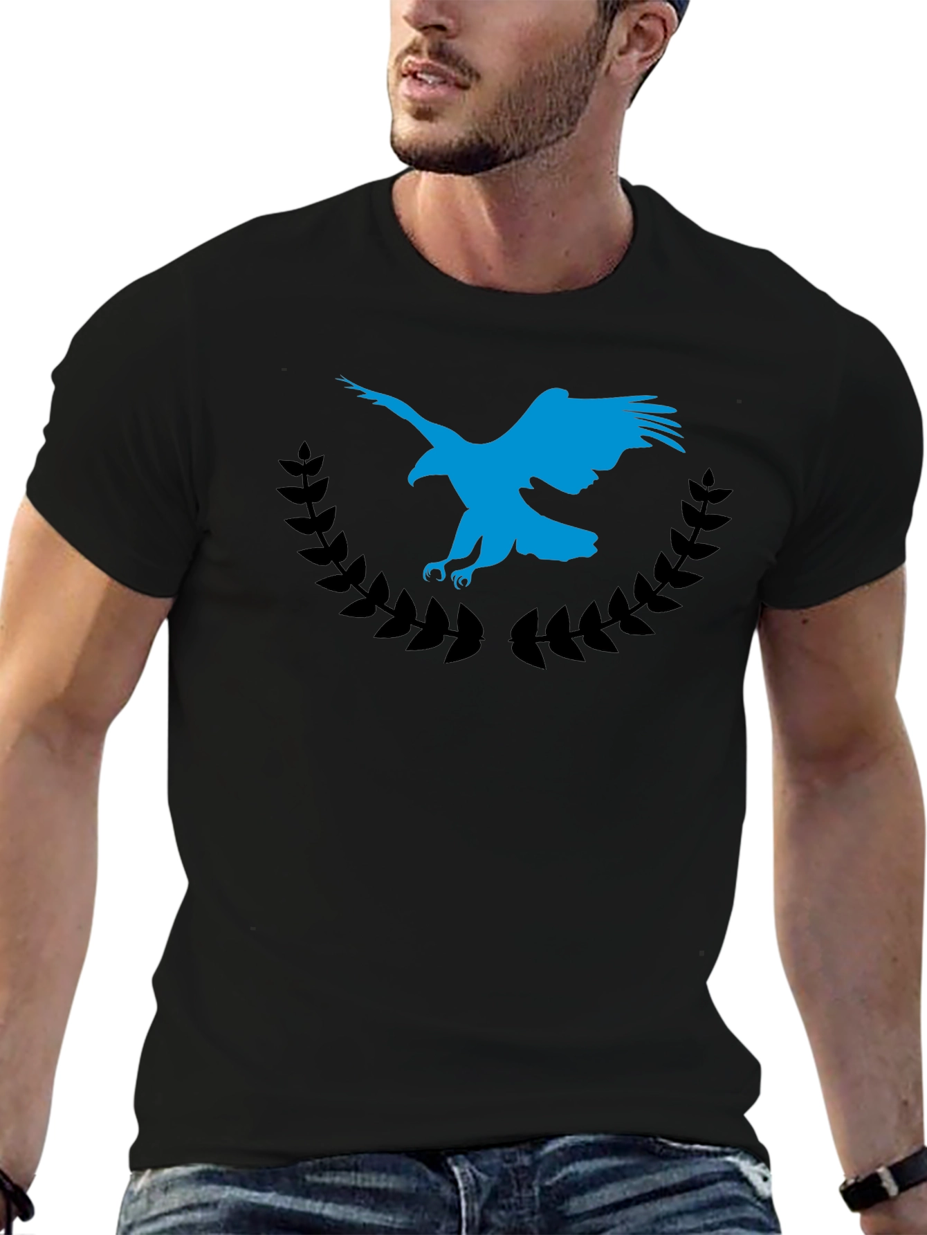 Eagle Crest Graphic Tee - Soft Black Cotton Blend