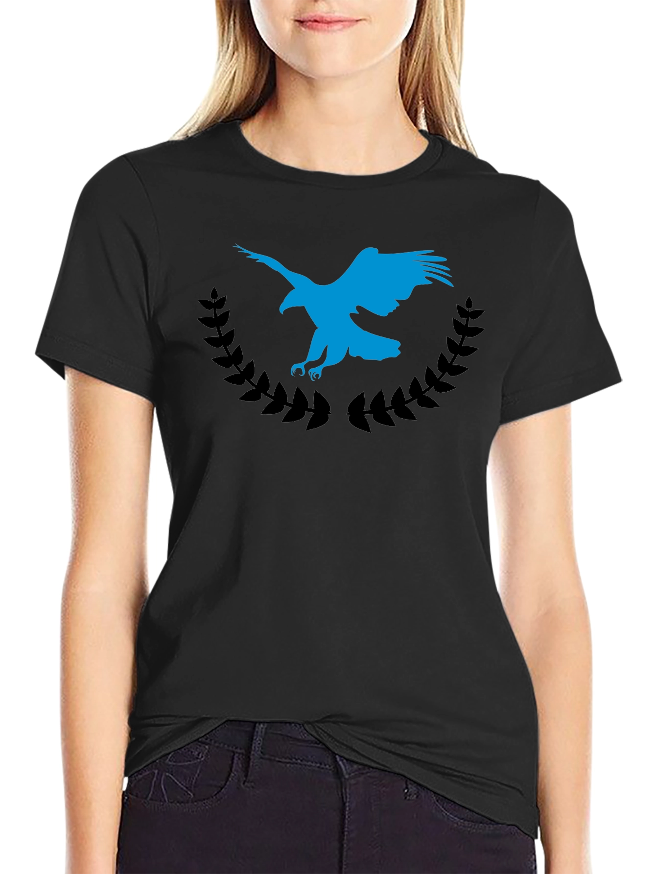 Eagle Crest Graphic Tee - Soft Black Cotton Blend
