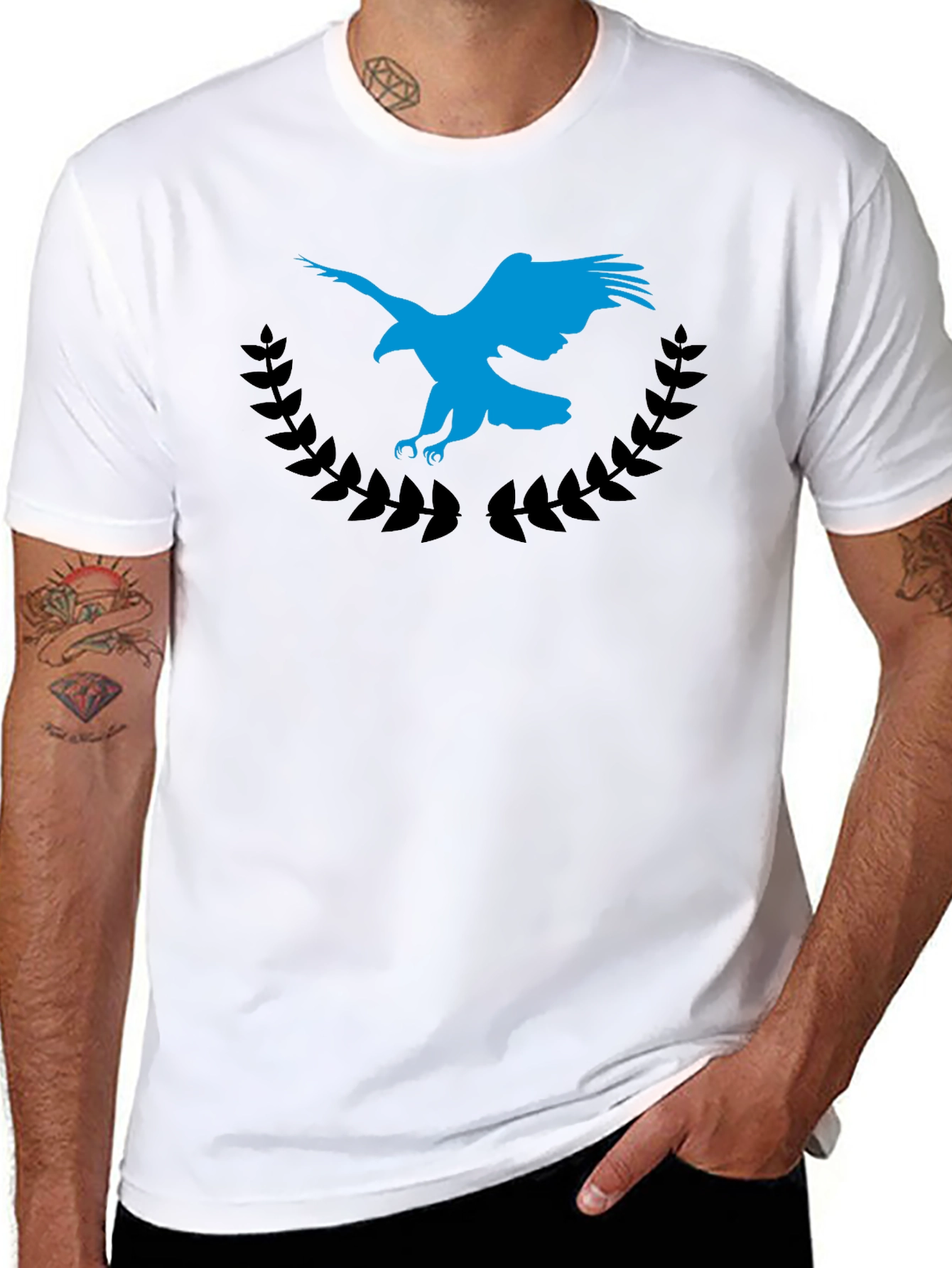 Eagle Crest Graphic Tee - Soft Black Cotton Blend