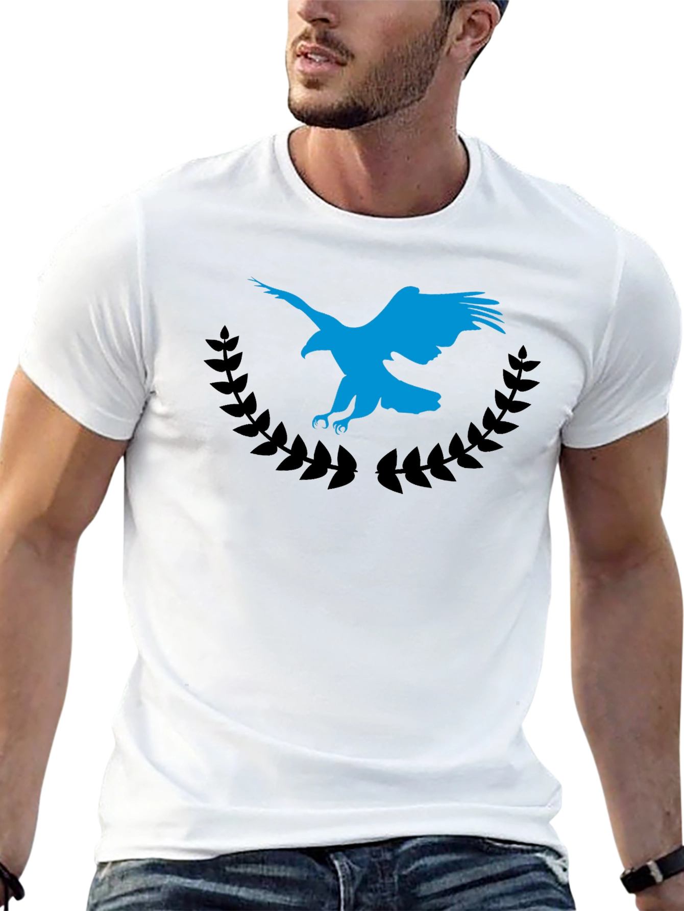 Eagle Crest Graphic Tee - Soft Black Cotton Blend